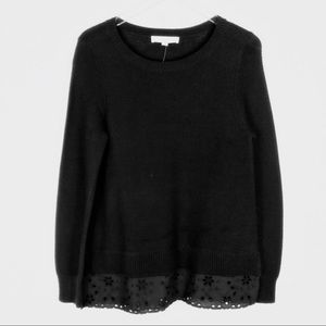 Loft Eyelet Hem Sweater